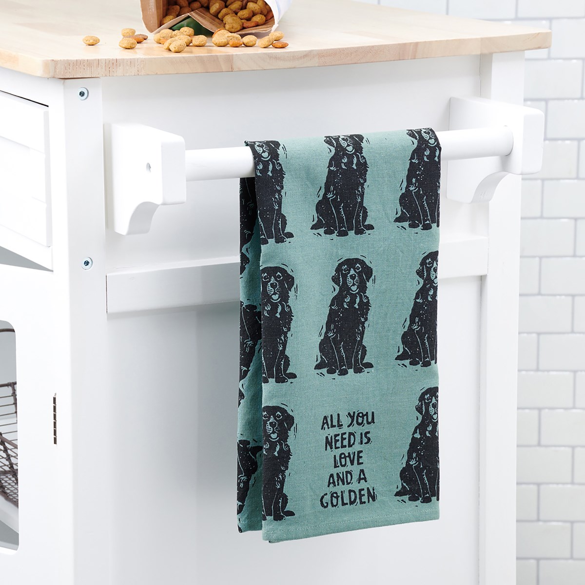 Love And A Golden Kitchen Towel - Cotton