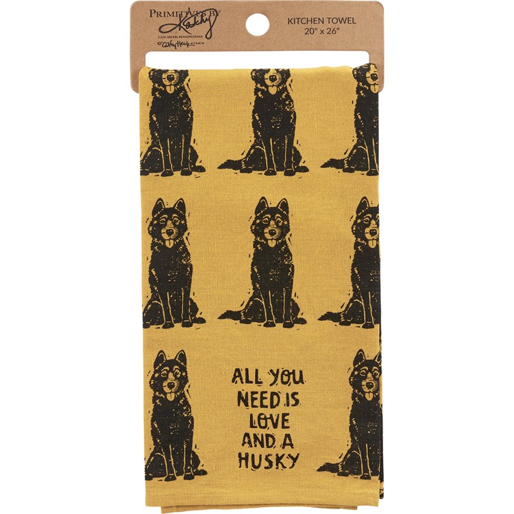 Love And A Husky Kitchen Towel - Cotton