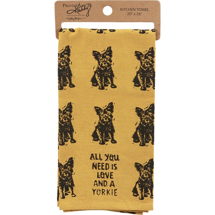 Love And A Yorkie Kitchen Towel - Cotton
