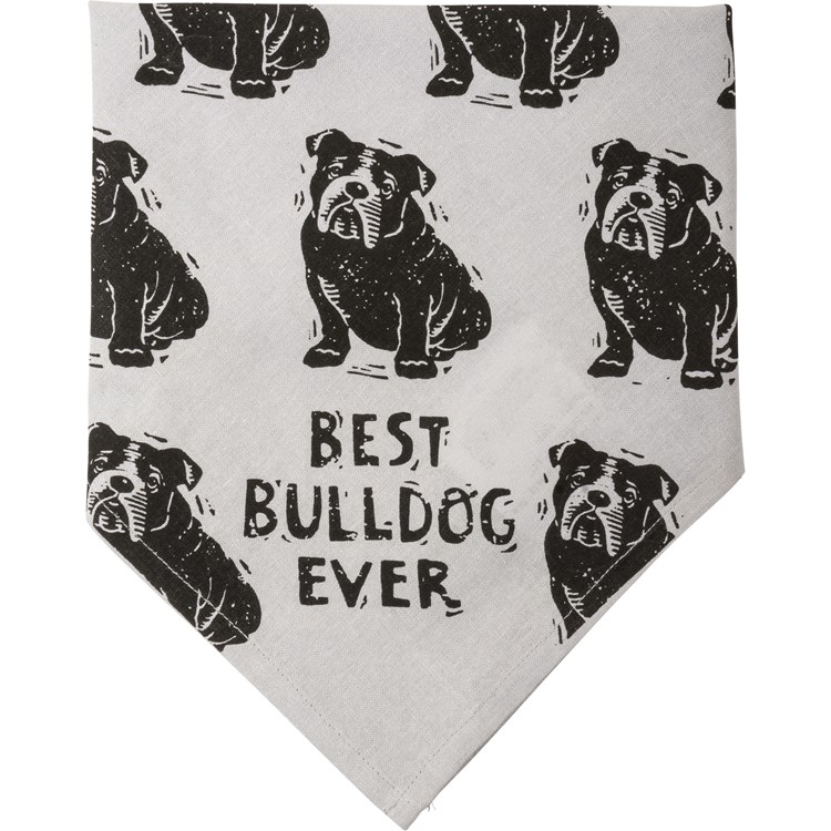 Bulldog/Love My Human Large Pet Bandana - Cotton