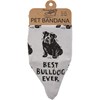 Pet Bandana Lg - Bulldog/Love My Human - 21" x 21" - Cotton