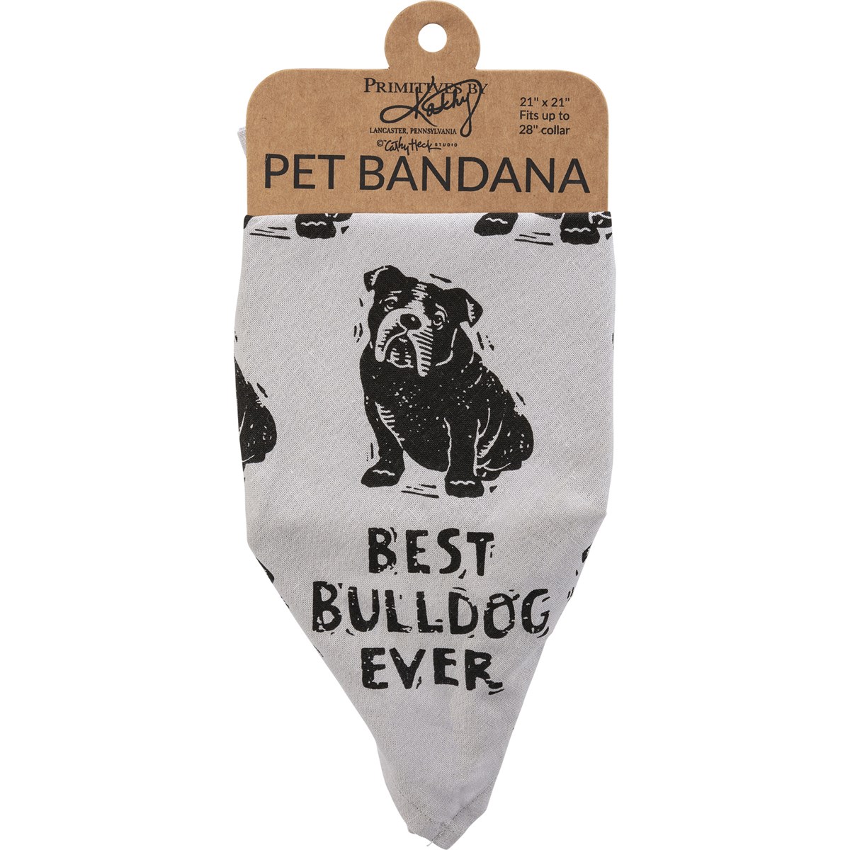 Bulldog/Love My Human Large Pet Bandana - Cotton