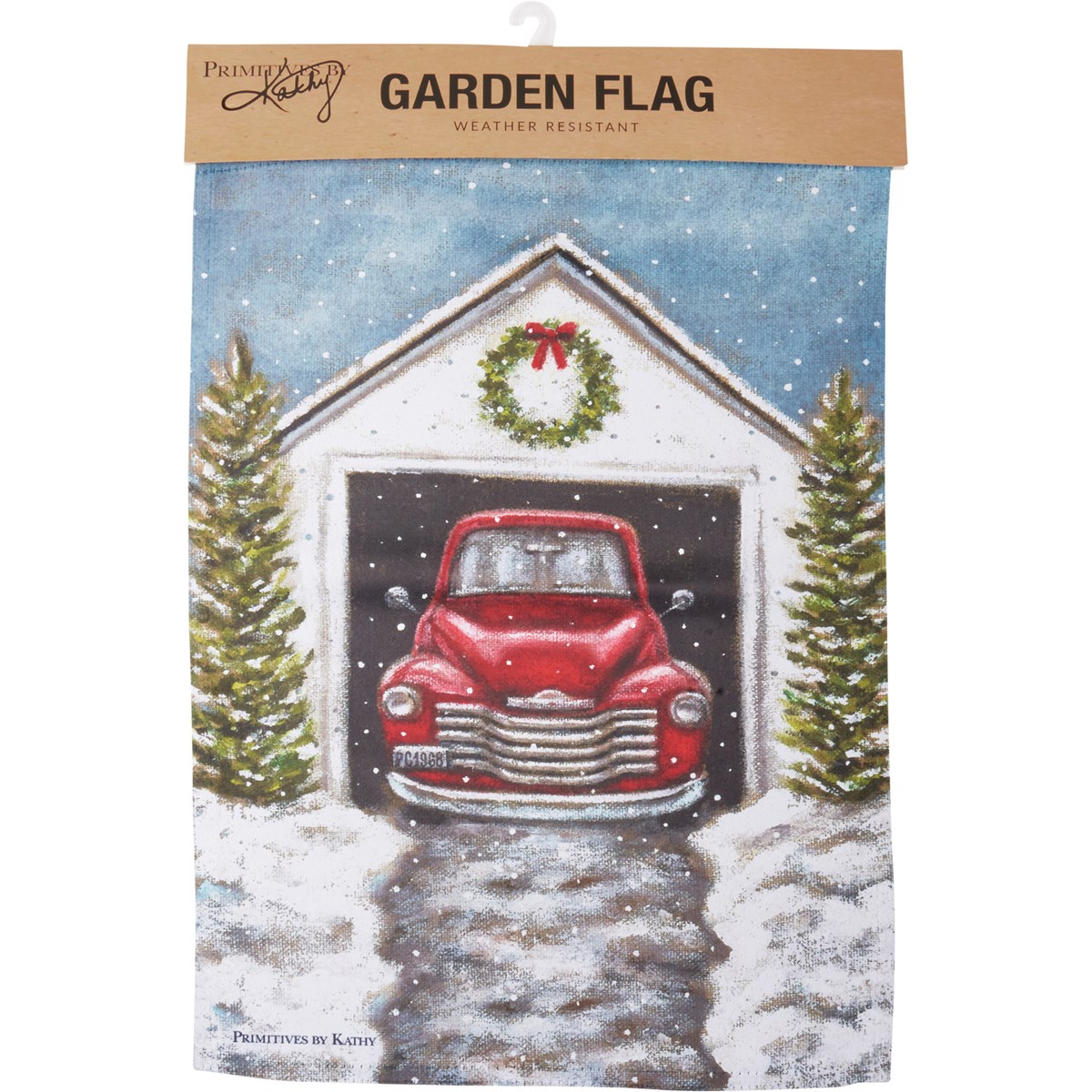 Red Truck Garden Flag - Polyester