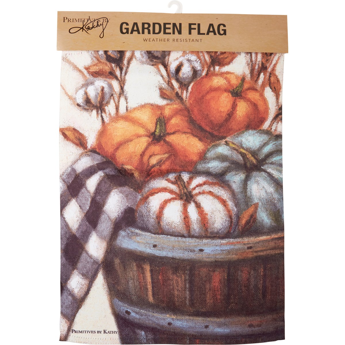 Pumpkins In A Basket Garden Flag - Polyester