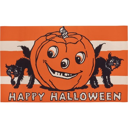 Happy Halloween Rug - Polyester, PVC skid-resistant backing