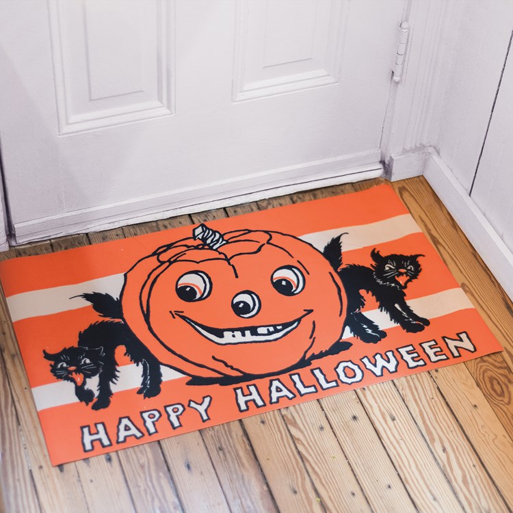 Happy Halloween Rug - Polyester, PVC skid-resistant backing