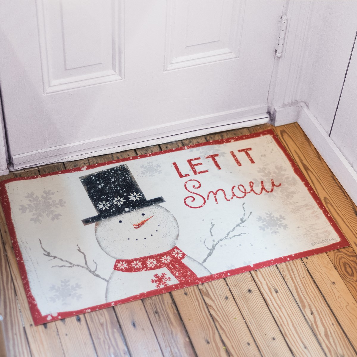 Let It Snow Rug - Polyester, PVC skid-resistant backing