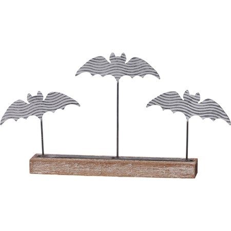 Sitter - Bats - 15" x 8" x 1.50" - Metal, Wood