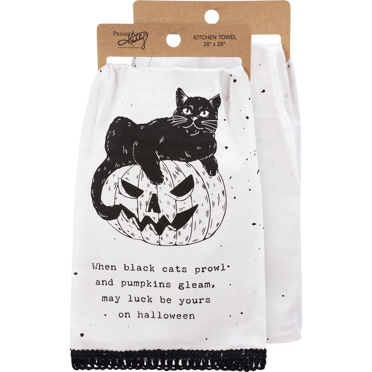When Black Cats Prowl Kitchen Towel - Cotton
