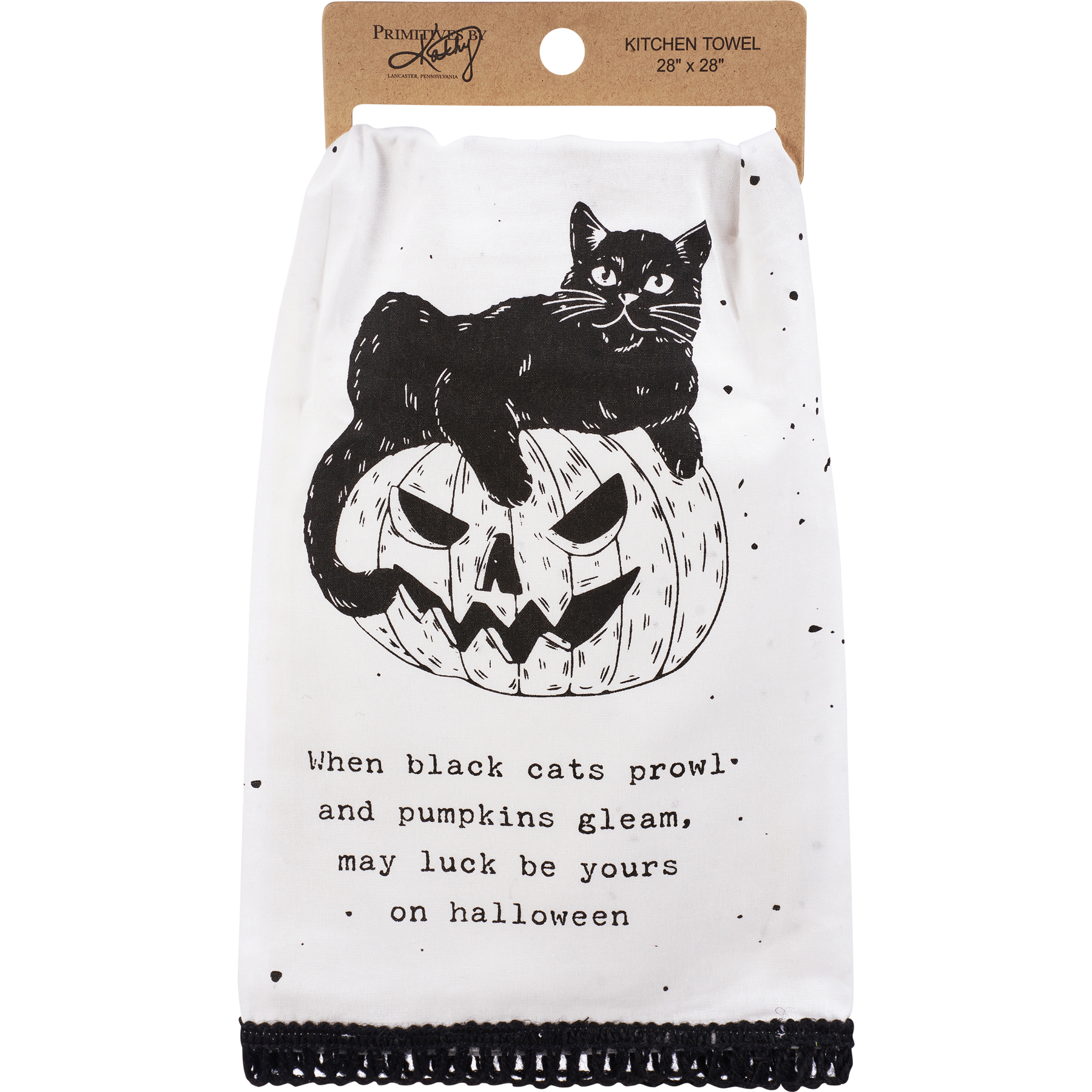 Halloween Kitchen Towels, Scouring Pad, Ghost Pumpkin Black Cat