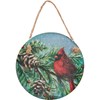 Woodland Cardinal Ornament - Wood, Jute