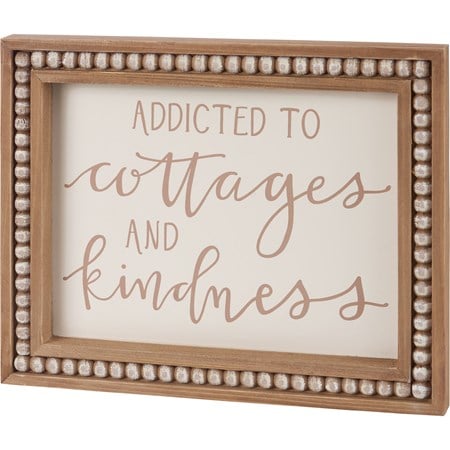 Framed Wall Art - Addicted To Cottages - 10" x 8" x 0.75" - Wood