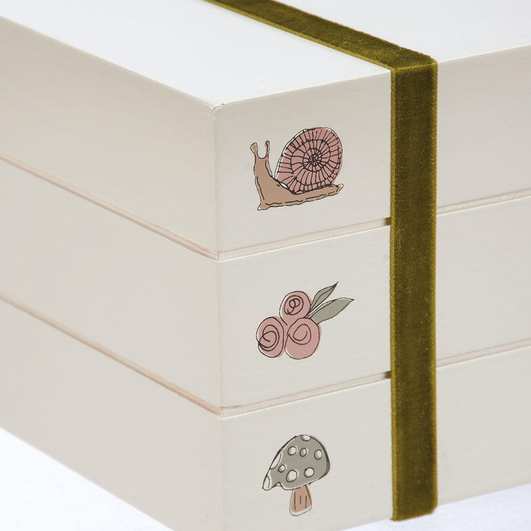 Wildflower Books Sitter - Wood, Velvet