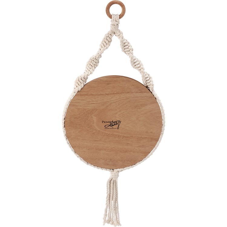 Hanging Decor - Home Sweet Home - 10" Diameter x 0.50" - Wood, Cotton
