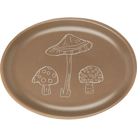 Vanity Tray - Mushrooms - 5" x 3.75" x 0.75" - Stoneware