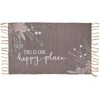 This Is Our Happy Place Rug - Cotton, Chenille, Latex skid-resistant backing