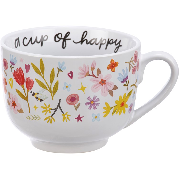 A Cup Of Happy Mug - Stoneware