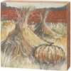 Haystacks And Pumpkin Box Sign - Wood, Paper
