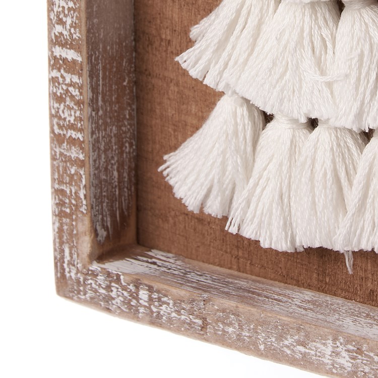 Tassel Tree Inset Box Sign - Wood, Fabric