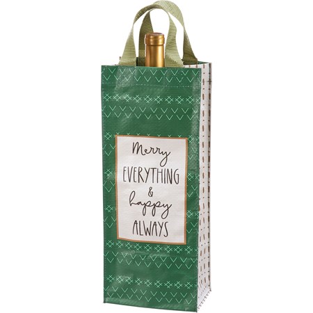 Merry Everything Wine Tote - Post-Consumer Material, Nylon