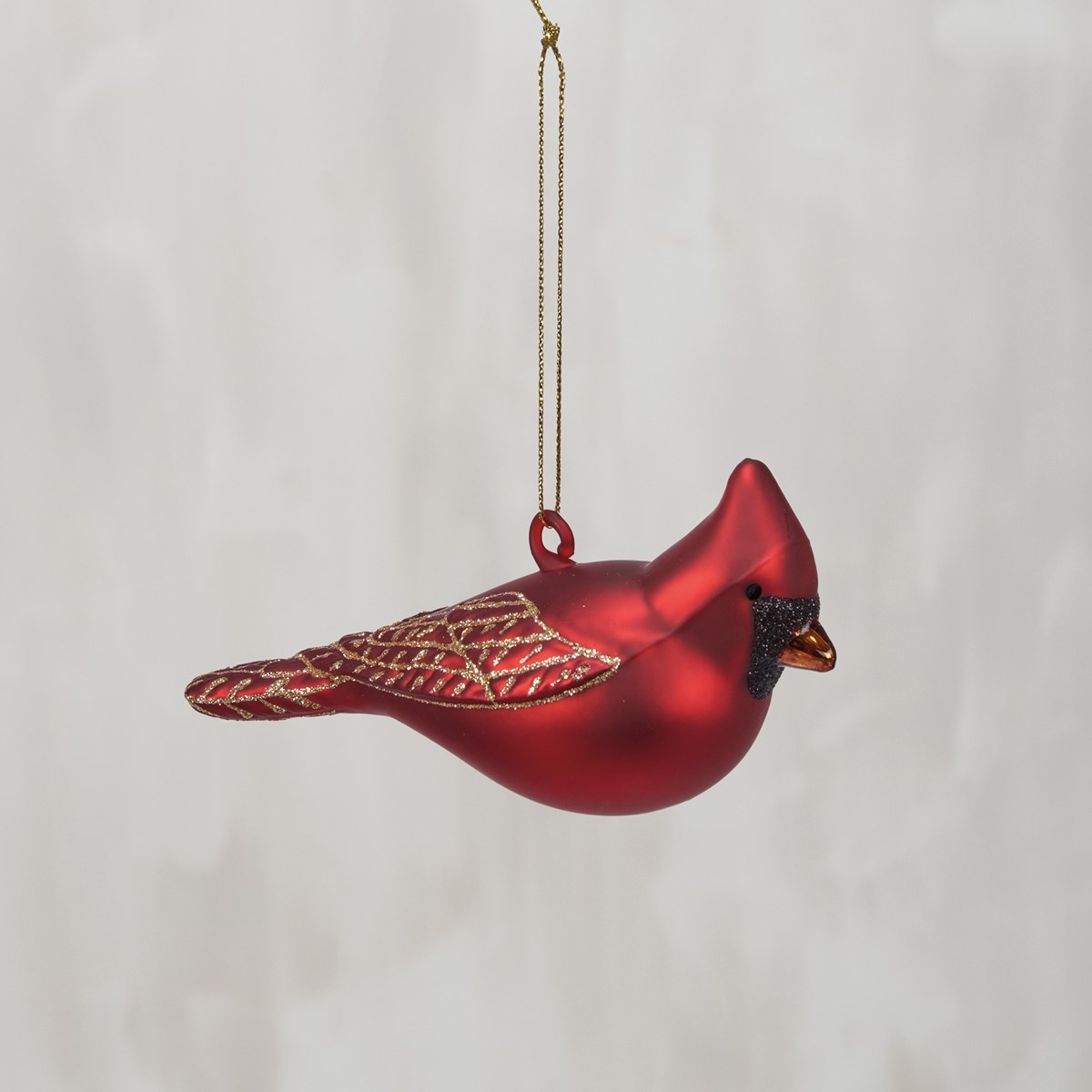 Cardinal Glass Ornament - Glass, Glitter