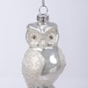Owl Glass Ornament - Glass, Metal, Glitter