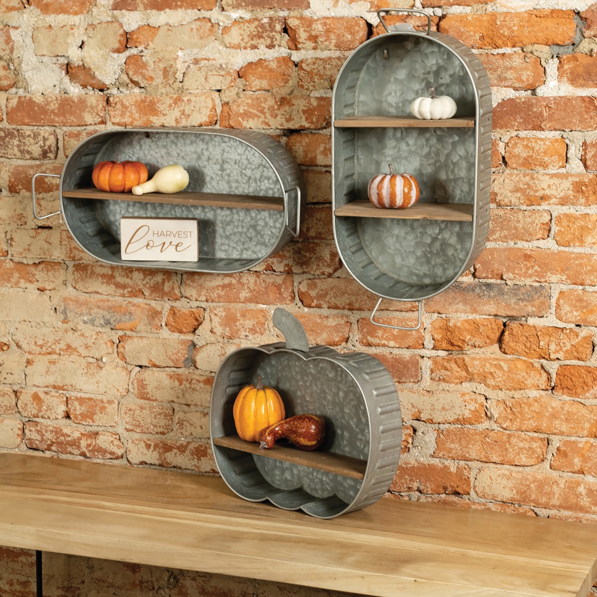 Pumpkin Shelf - Metal, Wood
