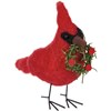 Cardinal With Wreath Critter - Wool, Polyester, Plastic, Wire