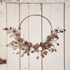 Pinecones And Cotton Ring Wreath - Metal, Plastic, Wire, Wood, Pinecones, Glitter