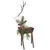 Large Christmas Deer Sitter Set - Metal, Plastic, Wire, Pinecones, Glitter