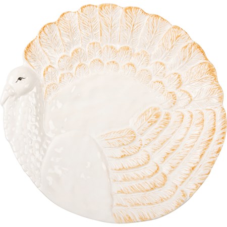 Plate - White Turkey - 10" Diameter - Ceramic