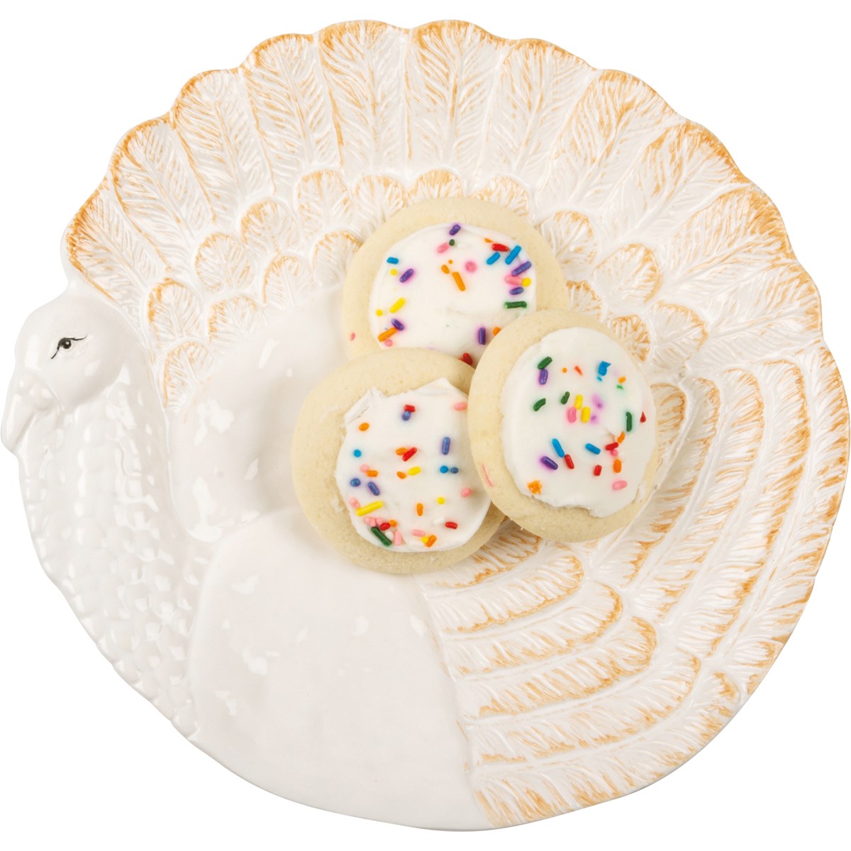 White Turkey Plate - Ceramic