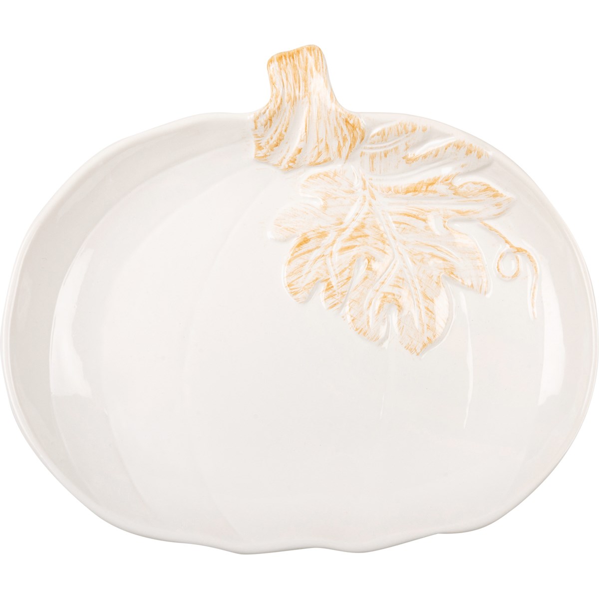 Large White Pumpkin Plate - Ceramic