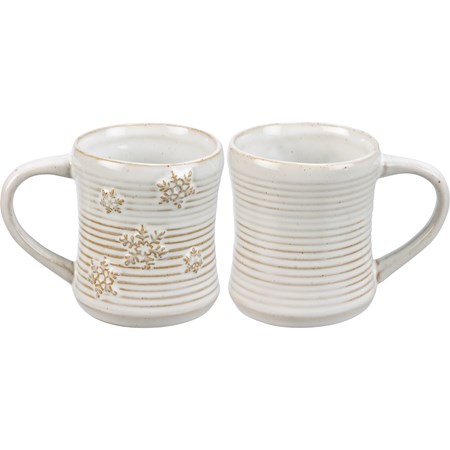 Mug - Snowflake - 10 oz., 5" x 3.50" x 3.75" - Stoneware