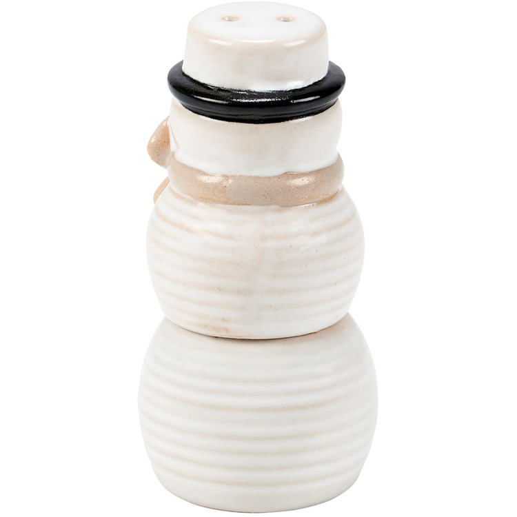 Snowman Salt and Pepper Shakers - Stoneware, Plastic