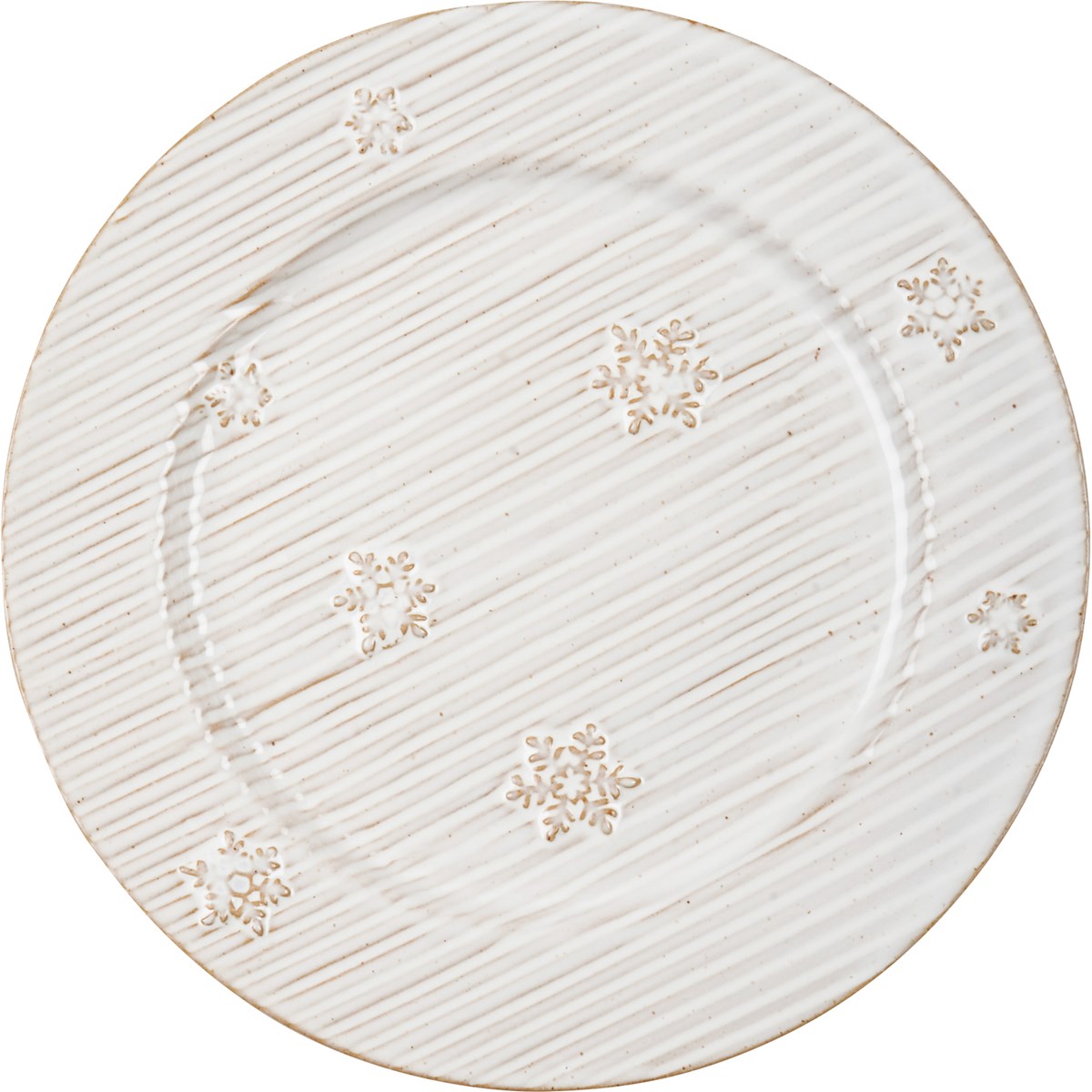 Ribbed Snowflake Large Plate - Ceramic