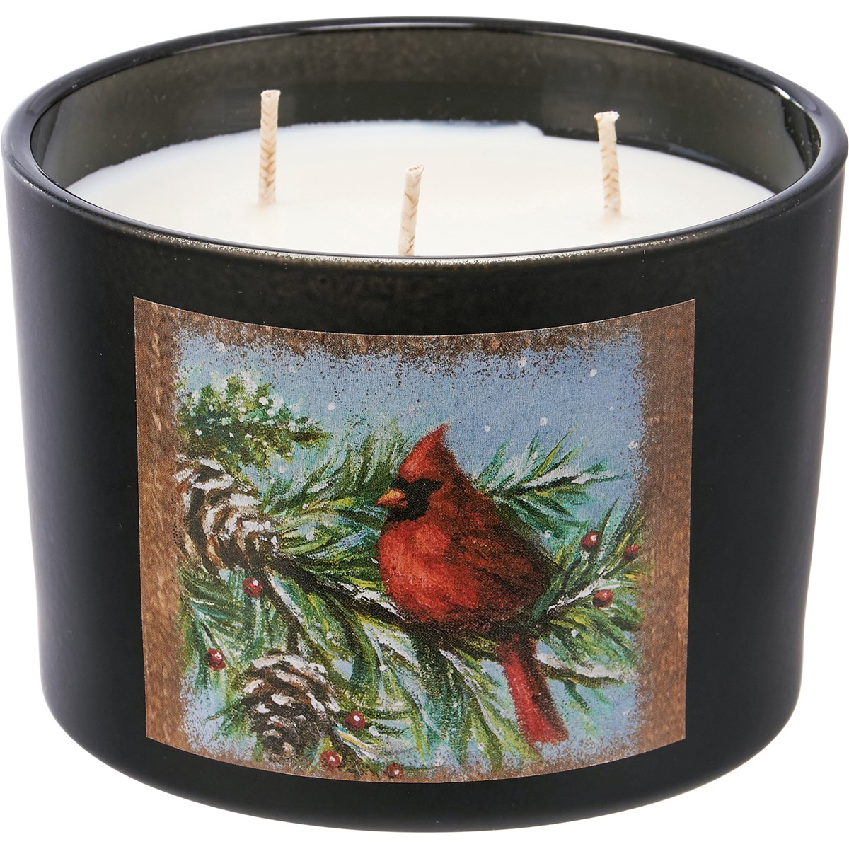 Cardinal Jar Candle - Soy Wax, Glass, Cotton