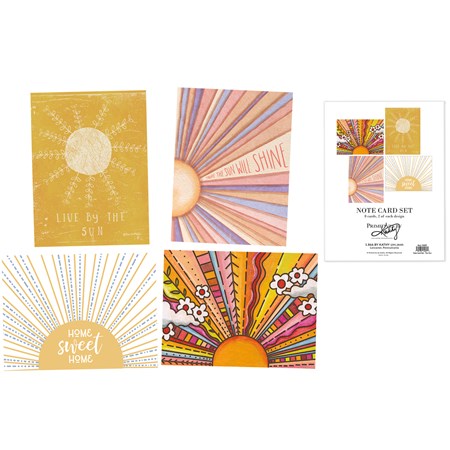 Note Card Set - The Sun - 4.25" x 5.50" - Paper