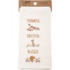Thankful Grateful Blessed Embroidered Kitchen Towel - Cotton, Linen