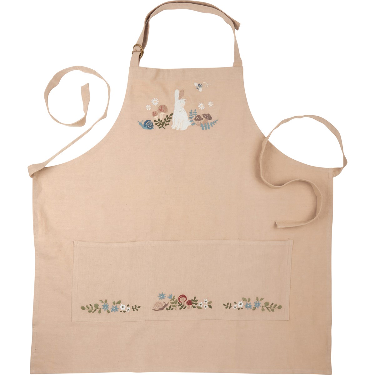 Apron - Bunny And A Bee - 27.50" x 28" - Cotton, Linen, Metal