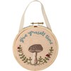 Give Yourself Time Hand Embroidered Hoop - Cotton, Linen, Wood, Metal