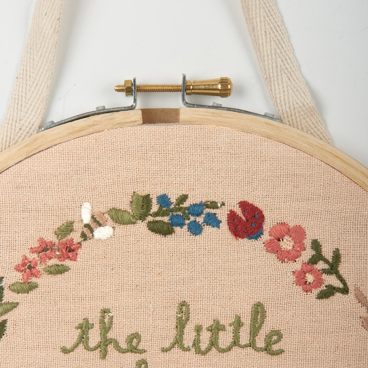 Little Things Hand Embroidered Hoop - Cotton, Linen, Wood, Metal