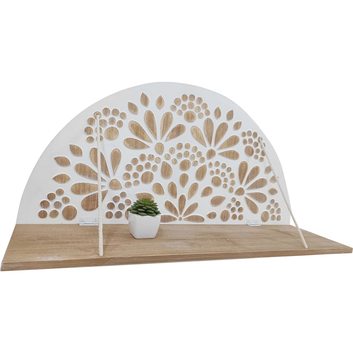 Mandala Shelf - Wood, Cotton, Metal