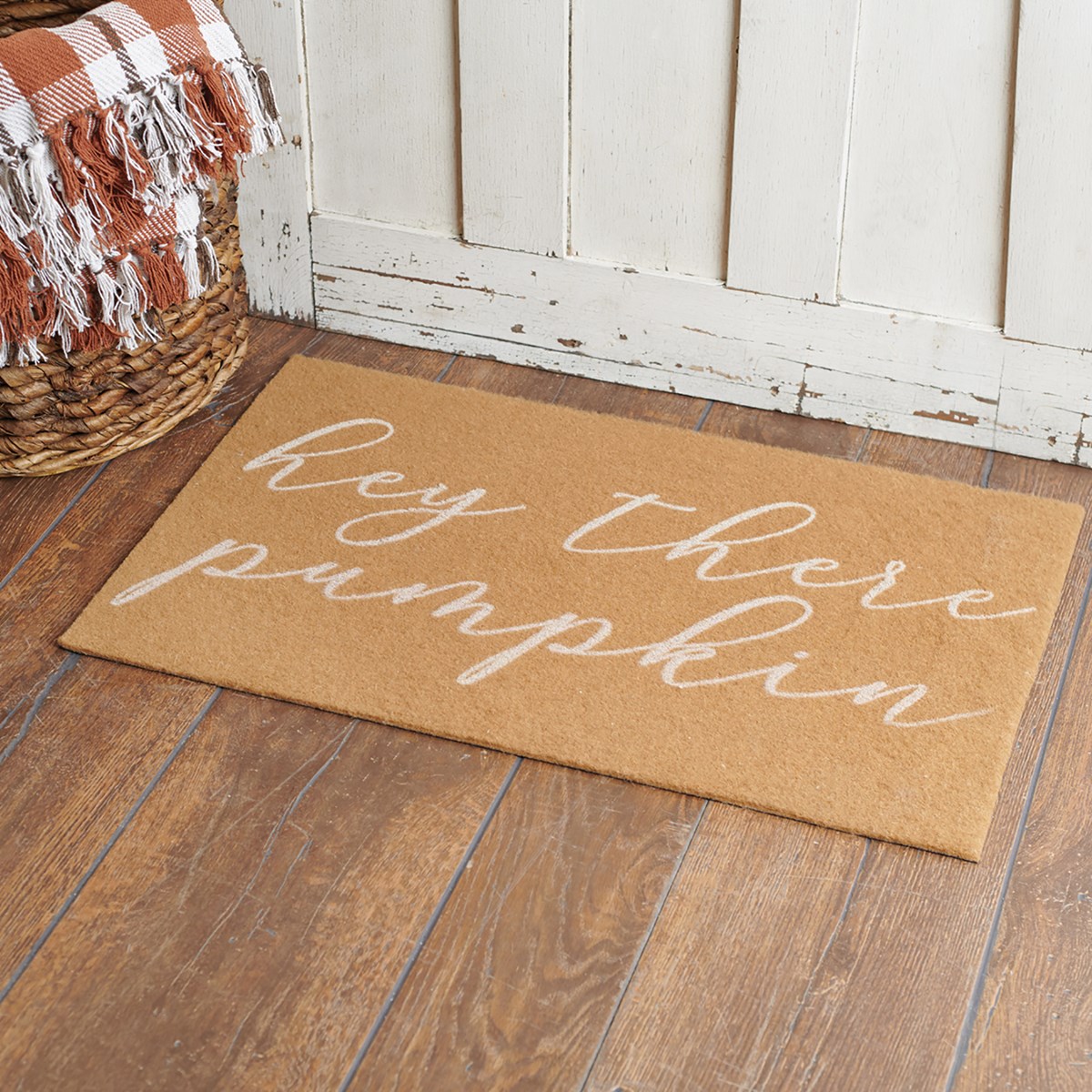 Hey There Pumpkin Rug - Polyester, PVC skid-resistant backing