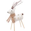 Cream Deer Critter Set - Wood, Felt, Jute, Pinecones, Metal, Plastic