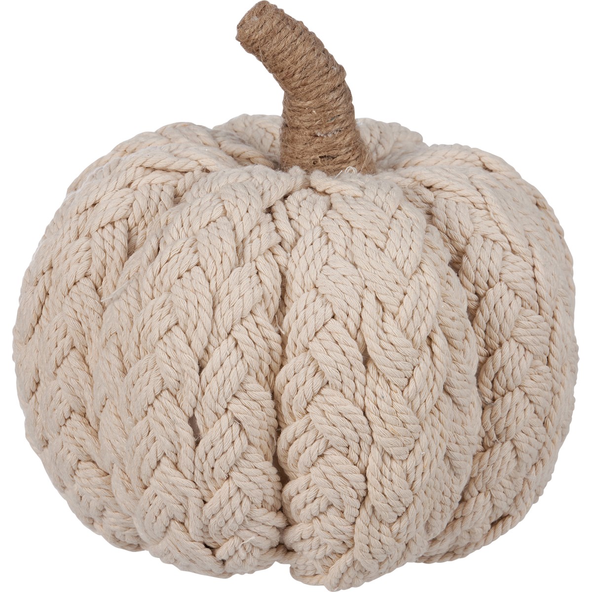 Cream Braided Pumpkin - Foam, Yarn, Jute