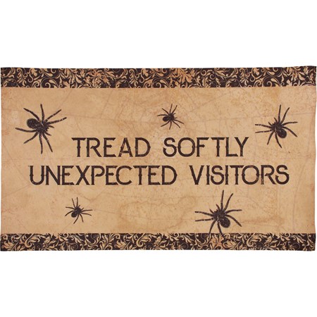 Tread Softly Unexpected Visitors Rug - Polyester, PVC skid-resistant backing