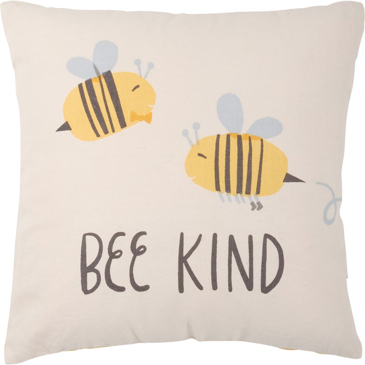 Pillow - Bee Kind - 12" x 12" - Cotton, Zipper