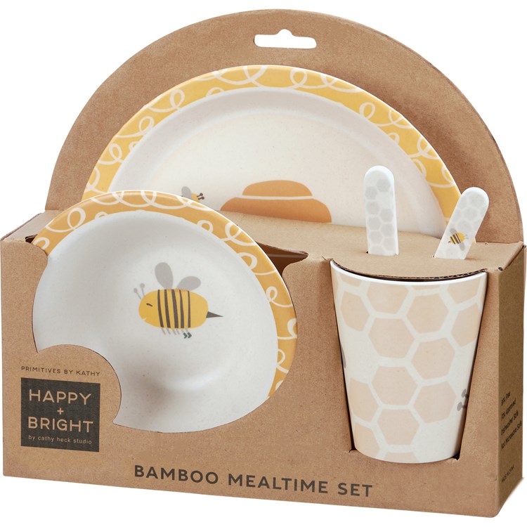 Bee Skep Meal Set - Melamine, Bamboo