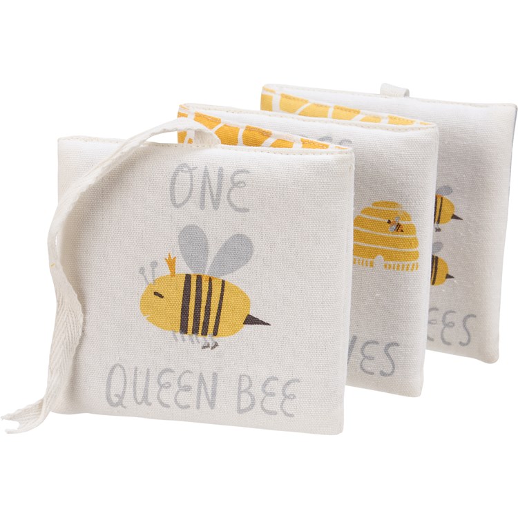 Soft Book - Counting Bees - 5" x 5", Open: 25" x 5" - Cotton, Cardboard, Foam